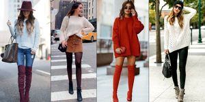 Botas largas con online sueter largo