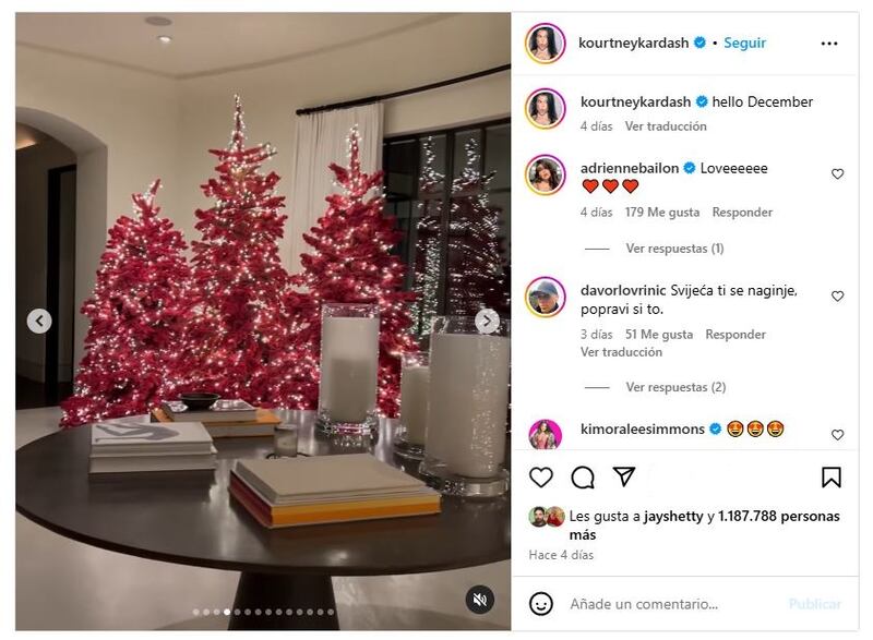 Kourtney Kardashian no escatimó en nada para decorar su hogar en la Navidad 2024