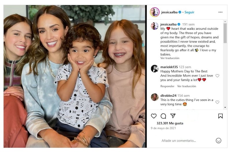 Jessica Alba es una madre dedicada a sus hijos