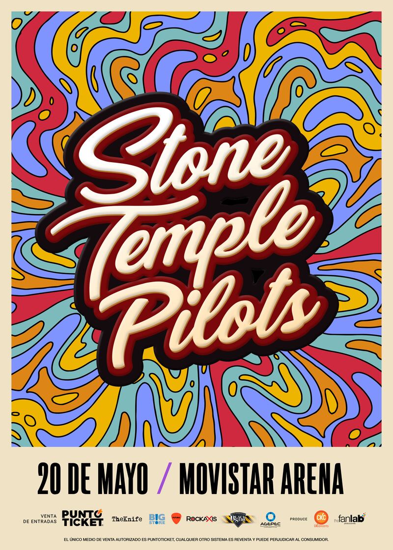 Dicen que no hay primera sin segunda y mejor si es una tercera vez. Por eso la banda estadounidense Stone Temple Pilots confirmó su esperado regreso a Chile, para deleite de toda su fanaticada, nostálgica del grunge de la época dorada de los 90´.
El grupo californiano, con éxitos como “Interstate Love Song”, “Plush”, “Vasoline” y “Creep” se presentará el próximo 20 de mayo en el Movistar Arena, con entradas que van desde los 35 mil hasta los 79 mil pesos. 
Durante su trayectoria, que supera los 30 años, Stone Temple Pilots ha vendido más de 70 millones de álbumes, alcanzando los primeros lugares de la lista Billboard 200 y tomándose los rankings radiales con éxitos como “Sex Type Thing”, “Wicked Garden” y el sencillo ganador del premio Grammy, “Plush”, entre otros.
La fama la alcanzaron a comienzos de los ´90 cuando el grunge sonaba en cada rincón del mundo y STP se convertía uno de sus emblemas gracias a los riffs inimitables del guitarrista Dean DeLeo, la sección rítmica propulsiva del bajista Robert DeLeo y el baterista Eric Kretz, y la voz del carismático Scott Weiland
Con este retorno, tras su primera presentación el 2011 como parte del festival Maquinaria, y en febrero del 2019, con Jeff Gutt en reemplazo de Weiland -quien fue expulsado de la banda en el 2012 y falleció a fines del 2015- la banda se reencontrará con su fanaticada, quien podrán adquirir sus tickets desde este jueves 28 de noviembre a las 11:00 horas, en PuntoTicket.
La banda californiana  ha vendido más de 70 millones de álbumes, alcanzando los primeros lugares de la lista Billboard 200 y tomándose los rankings radiales con éxitos como “Sex Type Thing”, “Wicked Garden” y el sencillo ganador del premio Grammy, “Plush”, entre otros, durante sus más de 30 años de trayectoria.  
Valor de las entradas - STONE TEMPLE PILOTS:
- Tribuna: $35.000 más cargo por servicio.
- Platea Alta: $55.000 más cargo por servicio.
- Cancha: $69.000 más cargo por servicio.
- Platea Baja: $79.000 más cargo por servicio.