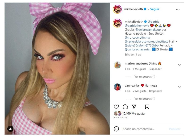 Michelle Vieth se transformó como Barbie para un evento