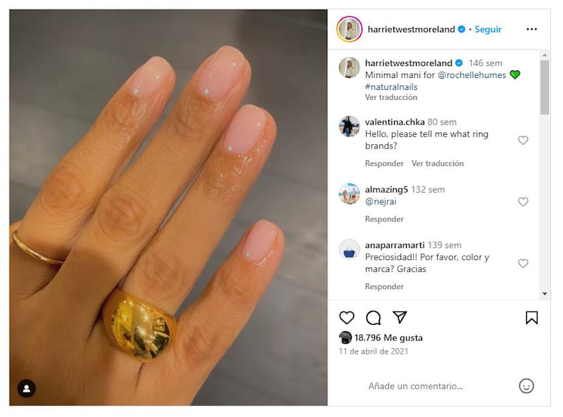 La manicura 'nude' siempre está de moda por su versatilidad y su efecto favorecedor