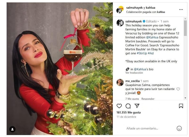 El árbol de Navidad de Salma Hayek