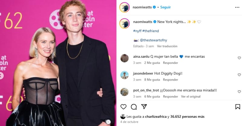 Hijo de Naomi Watts brilla como modelo a sus 17 años e impacta a las redes con el parecido a su madre