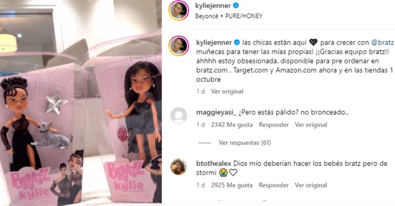 Kylie Jenner no le importa las críticas por el color de piel de las Bratz: “No eres bronceada”