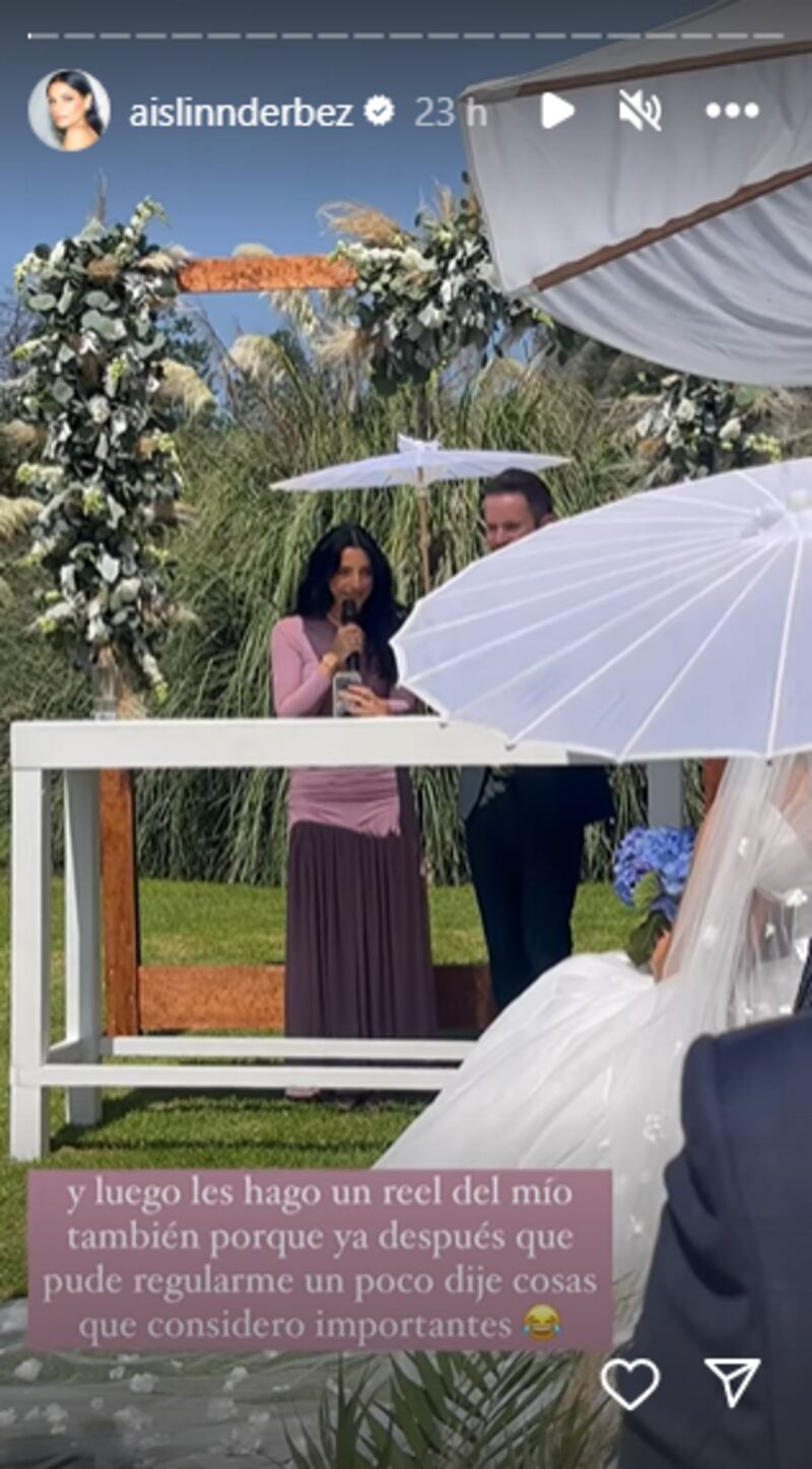 Aislinn Derbez dio un discurso en la boda de su hermana