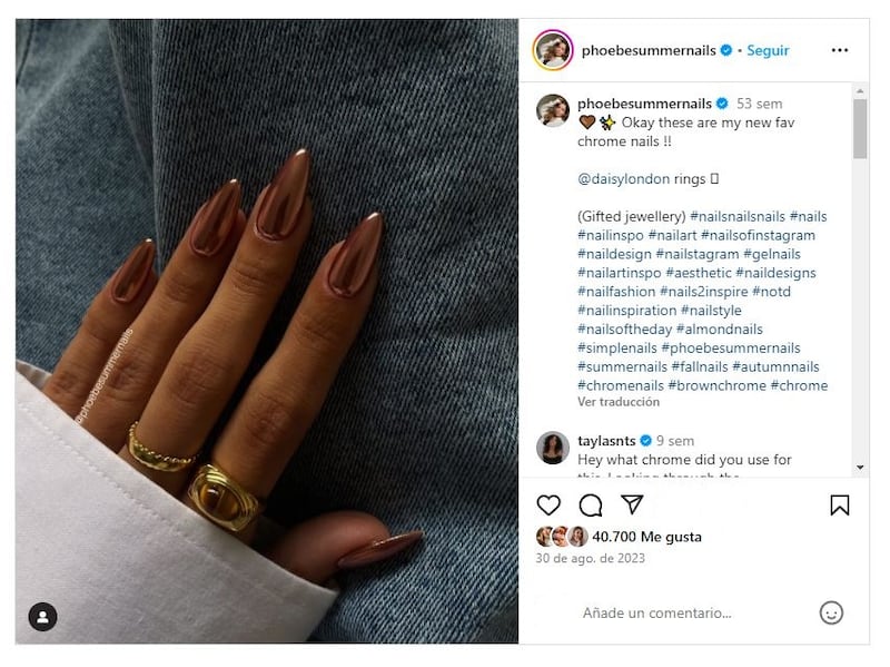 La manicura chocolate es un clásico de la temporada otoñal