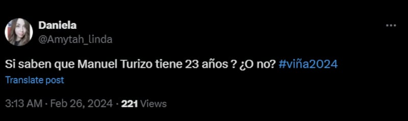 Reacción edad de Manuel Turizo