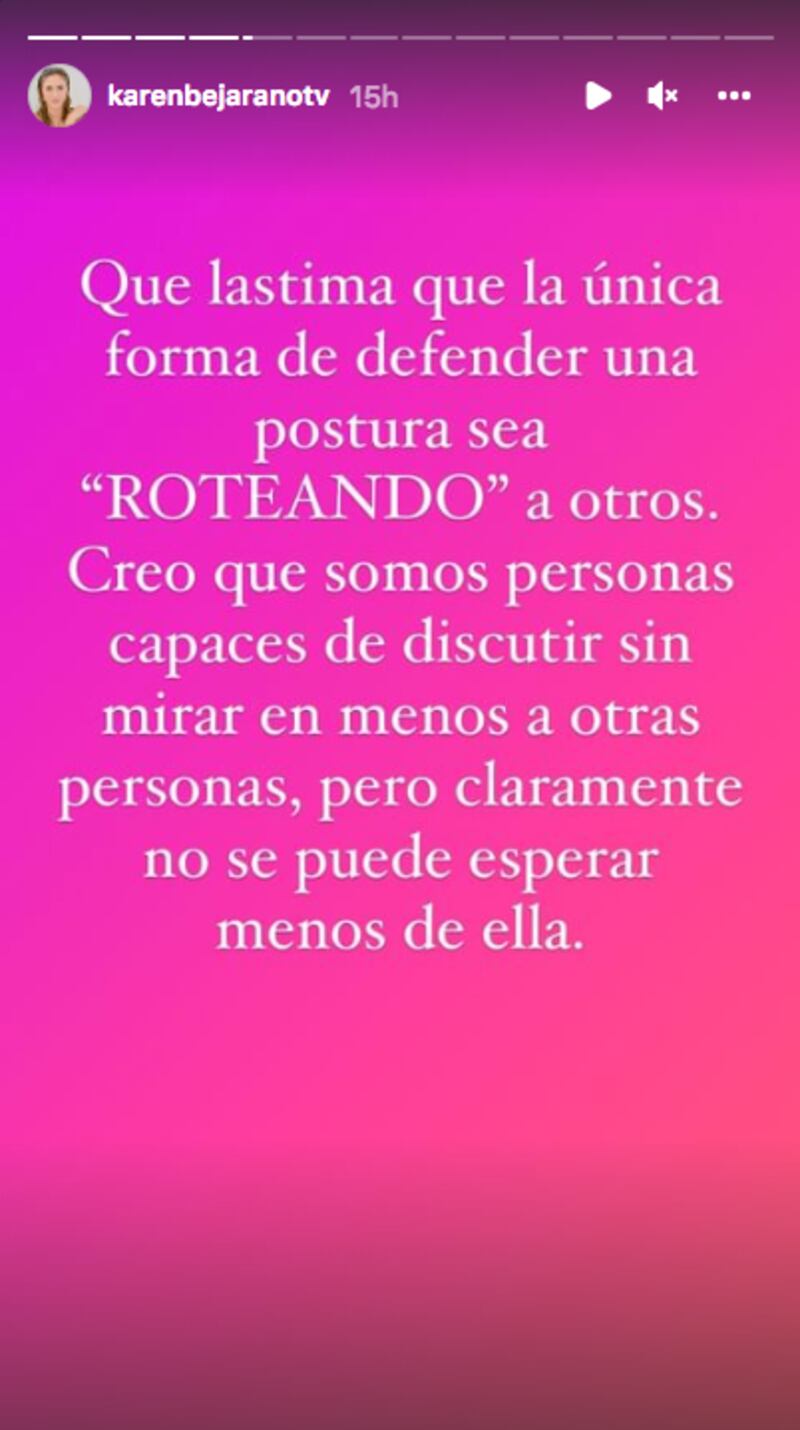 Karen Bejarano alzó la voz tras réplica de la doctora Cordero: “No se puede  esperar menos...” – Nueva Mujer