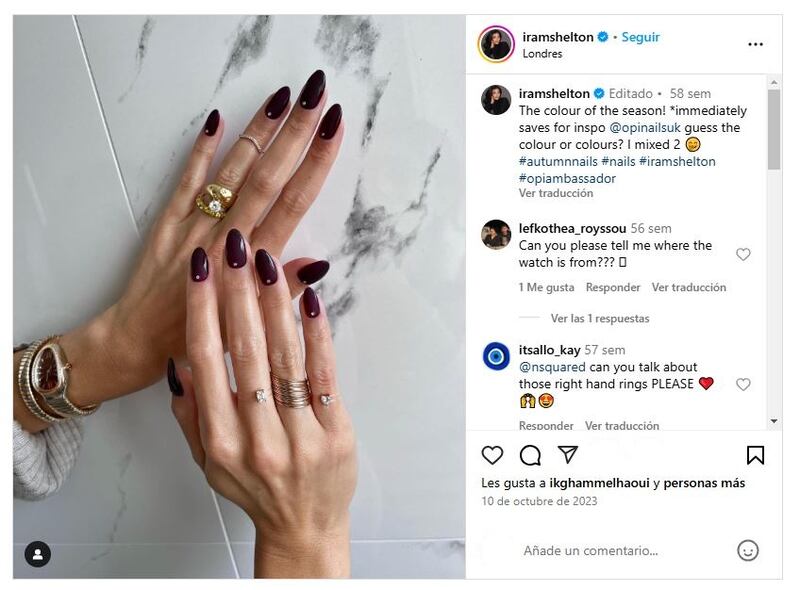 Las uñas 'cherry mocha' son elegantes y perfectas para las fiestas decembrinas