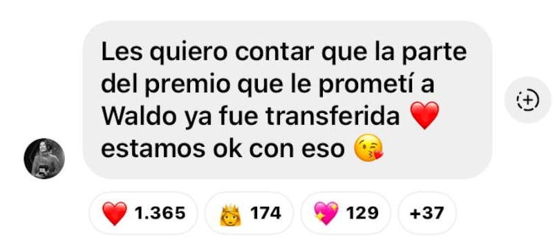 Michelle Carvalho confirmando la transferencia prometida a su excompañero, Waldo Villarroel