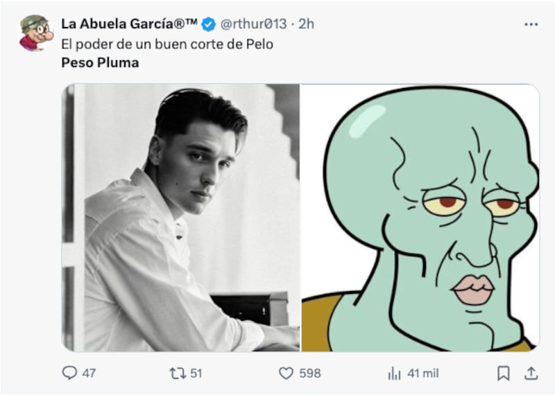 Los memes tras el radical cambio de look de Peso Pluma: "Parece el calamardo guapo"