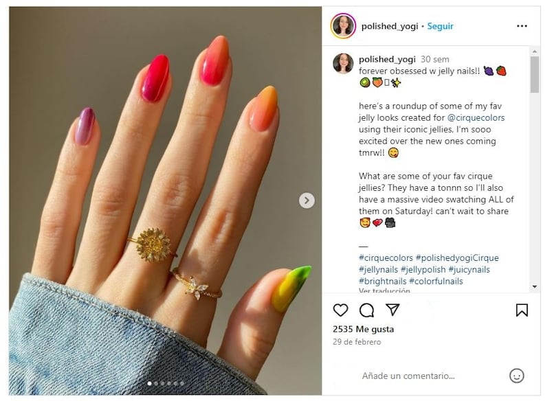 Las 'jelly nails' lleva años liderando las tendencias en cuanto a manicuras