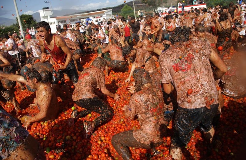 La Gran Tomatina Colombiana regresa a Sutamarchán, Boyacá.