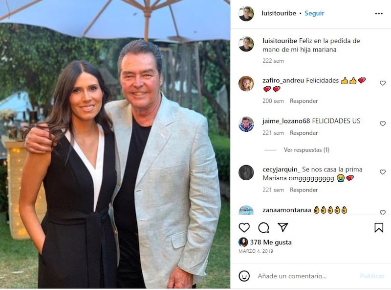 La hija de Luis Uribe es también sobrina de Victoria Ruffo