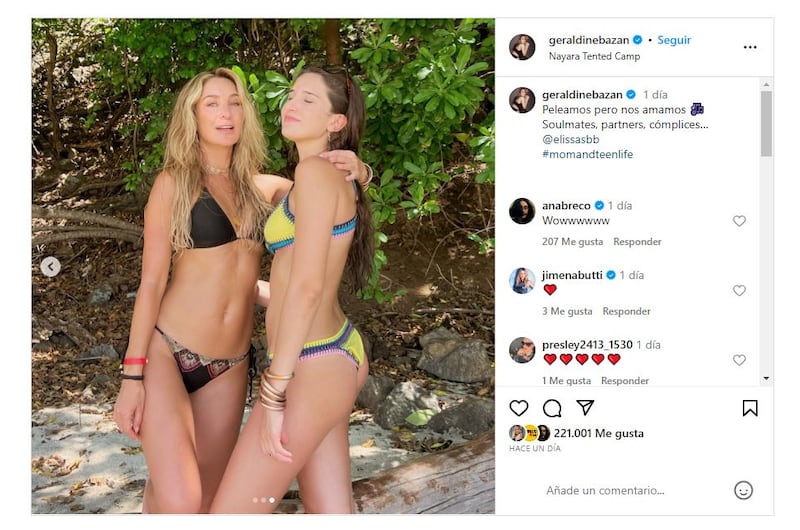 Geraldine Bazán pasó unas vacaciones de ensueño con sus hijas en Costa Rica