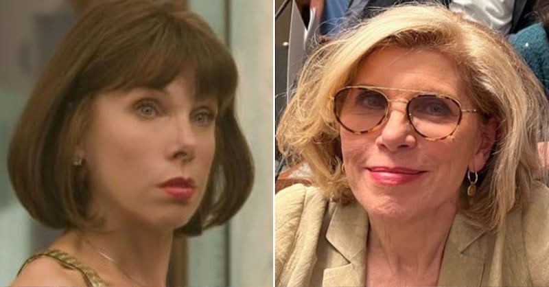 Christine Baranski en 'Mamma mia!' y en una de sus fotos más recientes