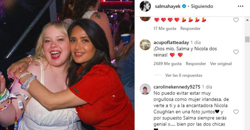 "Son una combinación extraña": Salma Hayek aparece junto a Nicola Coughlan y las llaman "reinas swifties"