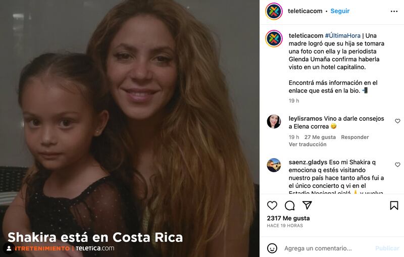 Shakira se encuentra de vacaciones con sus hijos Sasha y Milan en Costa Rica y este fue su enternecedor gesto con una pequeña fan