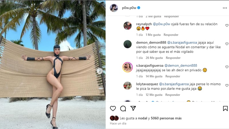 Nodal enloquece con foto de la modelo Paula Machado