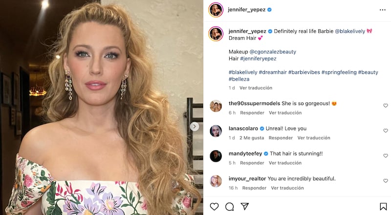 Blake Lively hizo sentir orgullosa a Carolina Herrera con este look floral