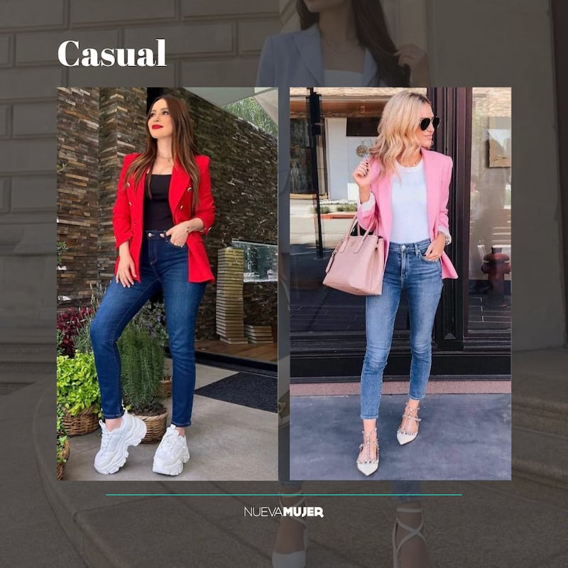 ¿Cómo usar skinny jeans con blazer?