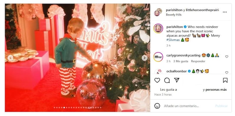 Paris Hilton celebró la Navidad rodeada de sus seres queridos