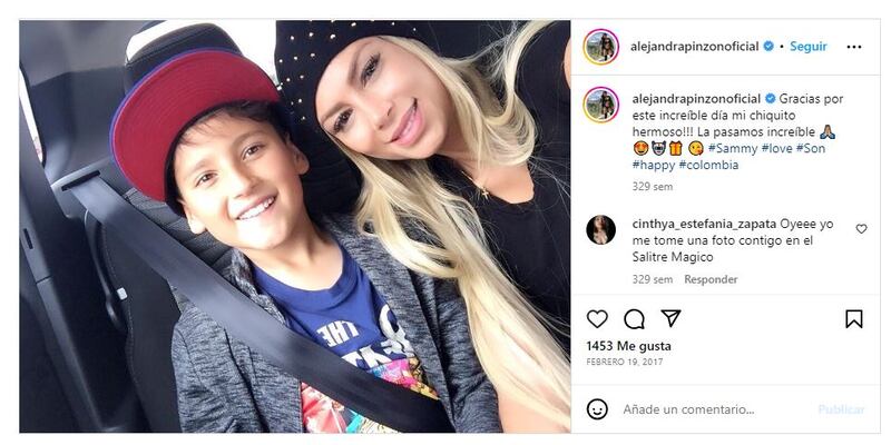 Alejandra Pinzón junto a su hijo, Ian Samuel