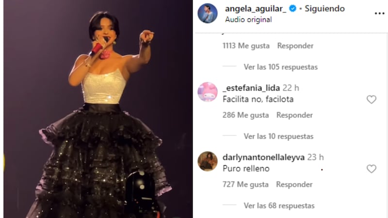 Ángela Aguilar se llena de criticas, pues afirman que ahora usa más vestidos en sus shows para no usar pantalones y "esponjas" que realcen sus caderas.