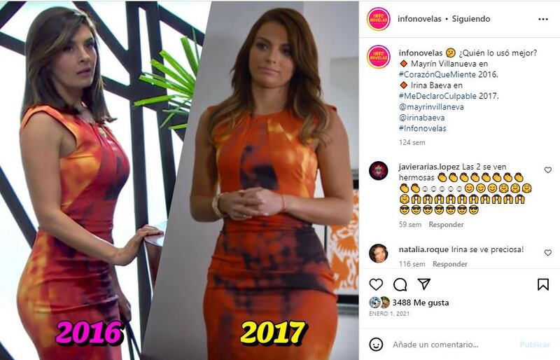 Mayrín Villanueva e Irina Baeva con el mismo vestido