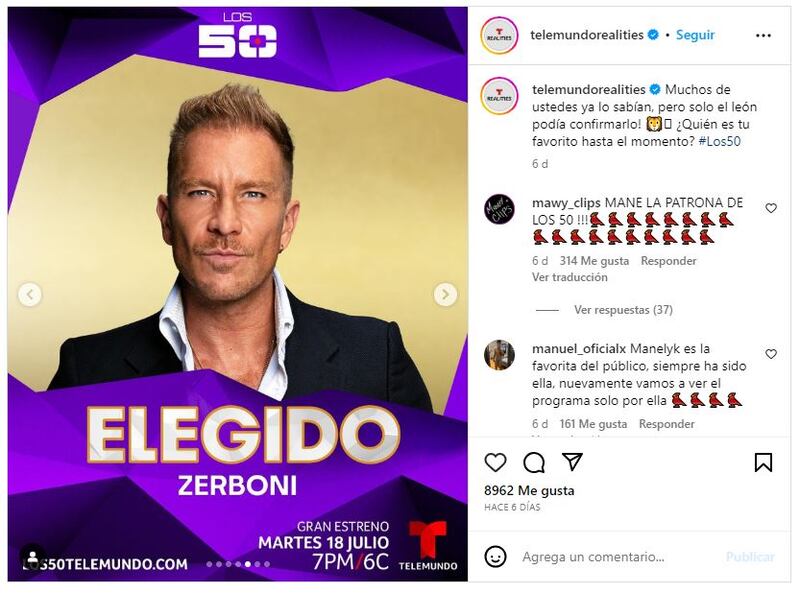 Salvador Zerboni es uno de los participantes confirmados de 'Los 50'