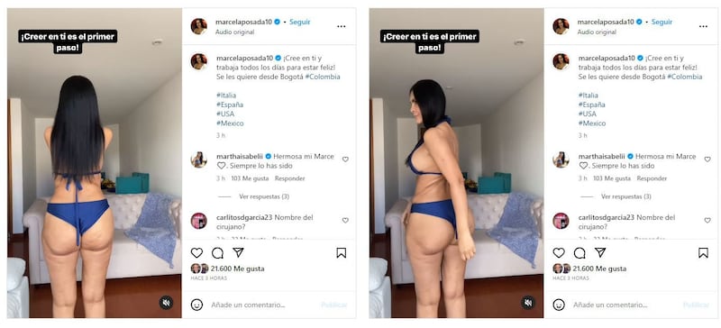 Marcela Posada está muy contenta con su nueva silueta y lo demostró con su último posado en bikini