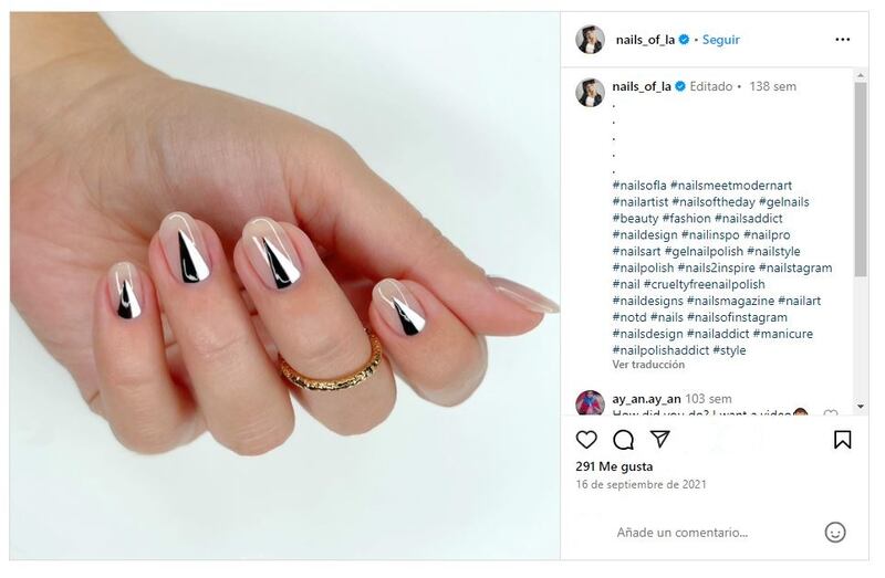 Las 'tuxedo nails' no son nuevas, pero causarán sensación durante la época otoñal