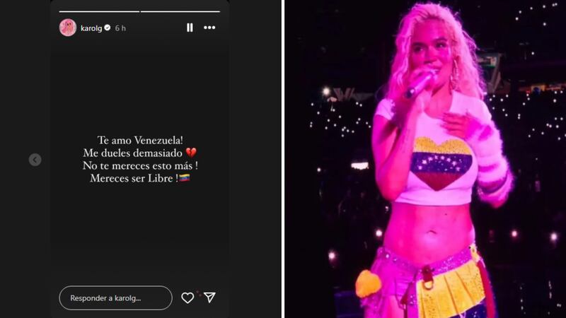 Karol G criticada por un mensaje que le envió a los fans venezolanos. Le recordaron que, por lo general, los conciertos en Venezuela, como el que ella dio, son presuntamente financiados por el Gobierno.