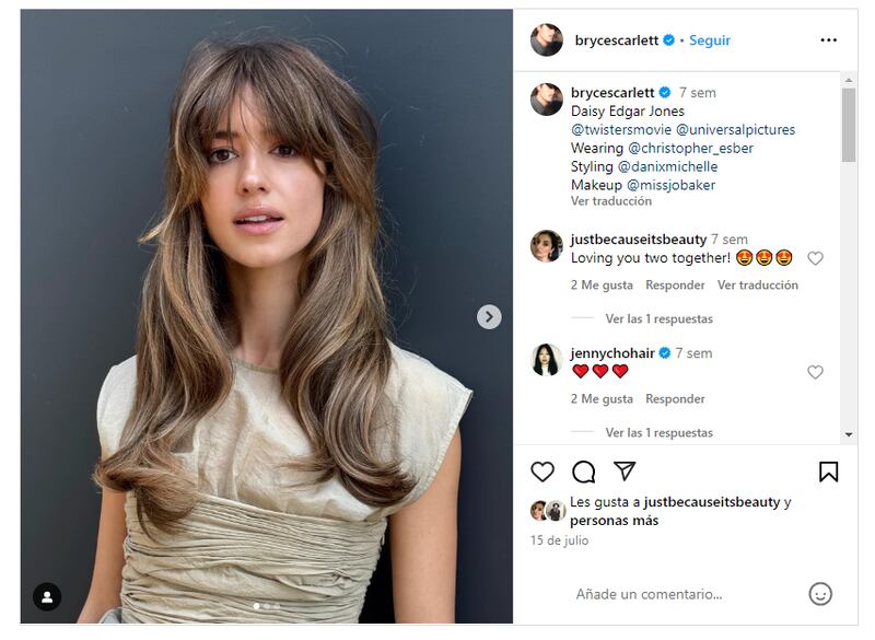 Daisy Edgar Jones luce el 'chesnut hair' desde el verano pasado