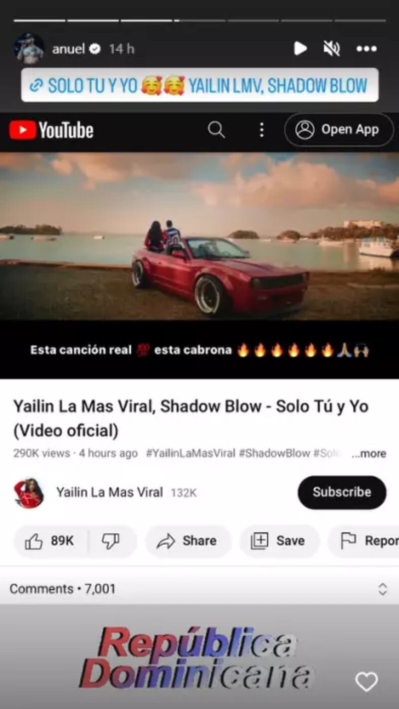 El mensaje de Anuel a Yailin