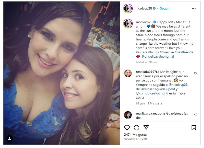 Nicole Vale mantiene una buena relación su hermana menor, Nicole Vale