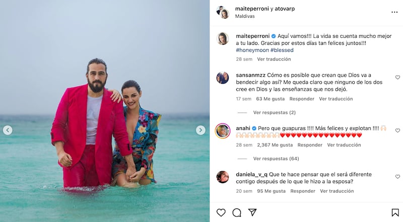 Esta teoría se sustenta por las acciones que han tenido Maite Perroni y su esposo Andrés Tovar en redes sociales