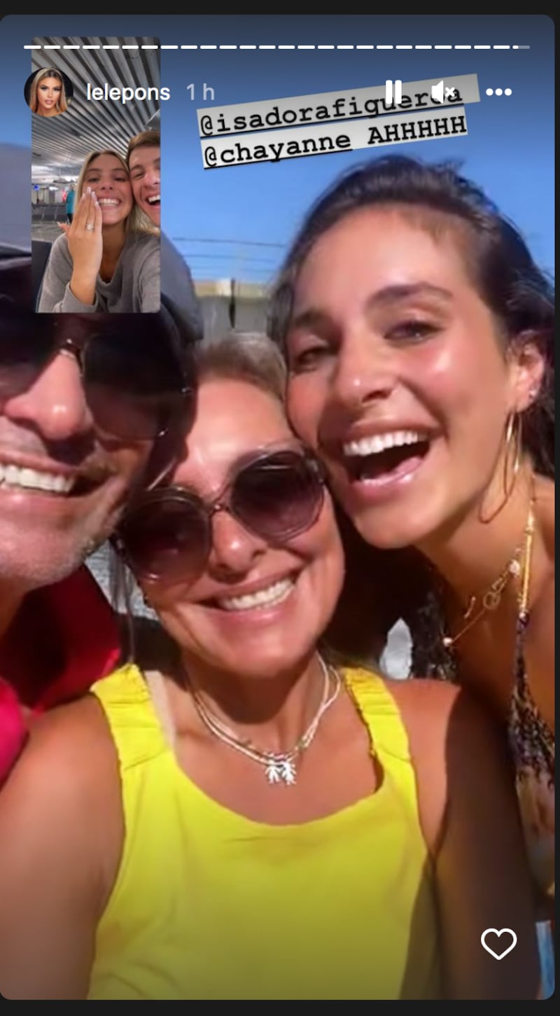 Hija de Chayanne reacciona al compromiso de Lele Pons y Guaynaa