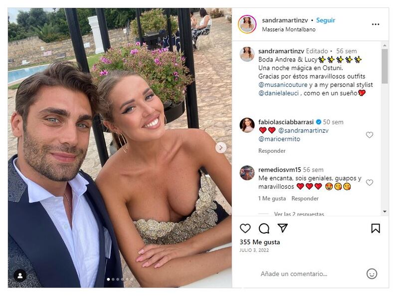 Mario Ermito junto a su novia, Sandra Martínez