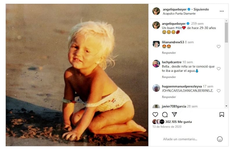 Angelique Boyer ha compartido varios retratos de su infancia en redes sociales