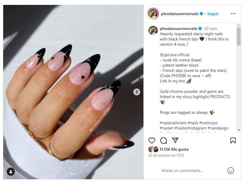 Las uñas francesas negras son perfectas para las mujeres elegantes y audaces