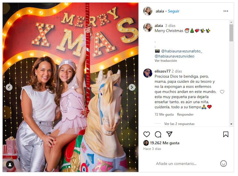 Adamari López posó con su hija, Alaïa, en unas fotos para celebrar la Nochebuena