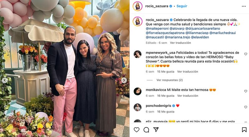 Celebrando el Baby Shower de Maite Perroni.