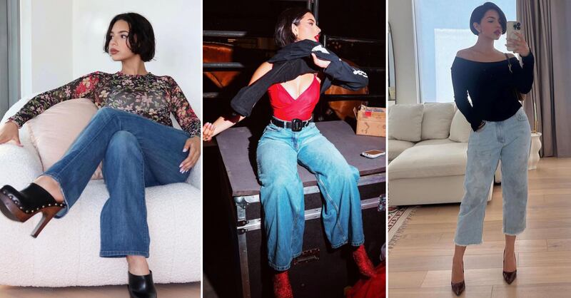 Ángela Aguilar te enseña a combinar un look de jeans con tacón