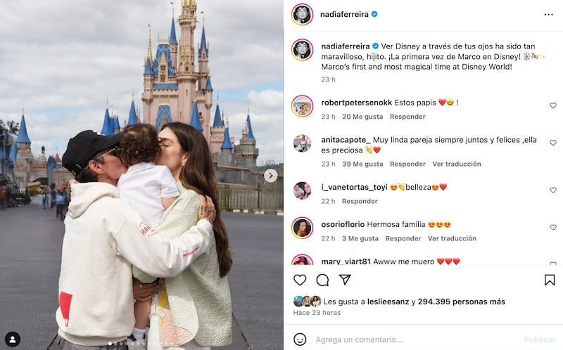 Nadia Ferreira presumió el primer viaje a Disney de su hijo Marco.