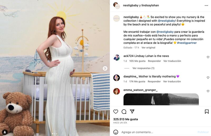 Lindsay Lohan se estrenó como diseñadora de interiores y mostró con emoción la habitación de su primer bebé