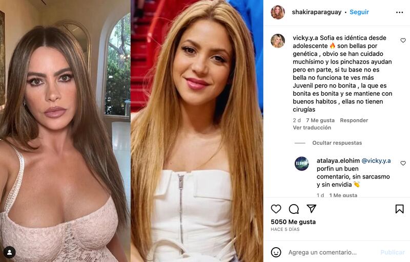 Shakira y Sofía Vergara, las dos barranquilleras de 46 y 50 años, fueron comparadas en redes sociales, y una de ellas no se salvó de las críticas.