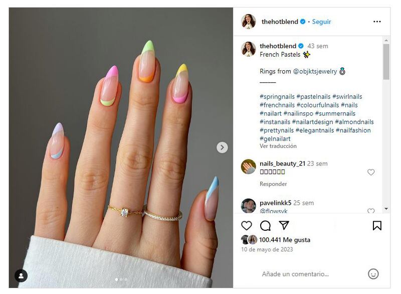 Ideas de manicura francesa para primavera