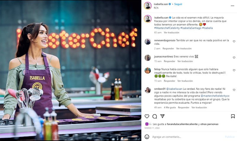 ¿Qué es de la vida de Isabella, la ‘tóxica’ de Masterchef 2022? ¿habrá recapacitado?.